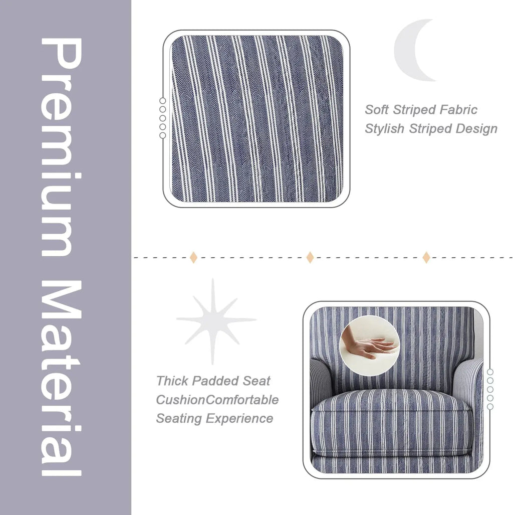 Modern Linen Swivel Chair, Comfortable Reading Chair, Upholstered Square Living Room Chair