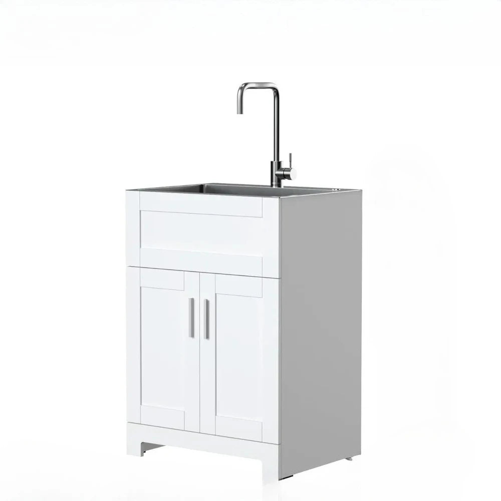 24 Inch Stainless Steel Laundry Room Sink Cabinet