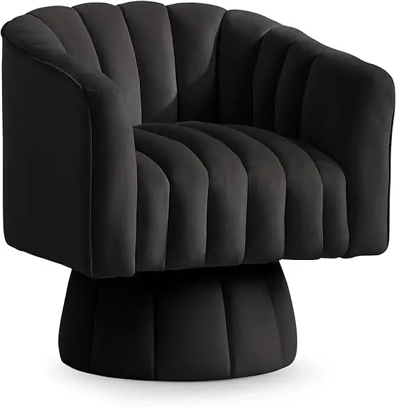 Swivel Accent Chair，360°Swivel Barrel Chair,Modern Swivel Chair with Velvet Fabric,Mid-Century Swivel Chair& Wide Upholstered
