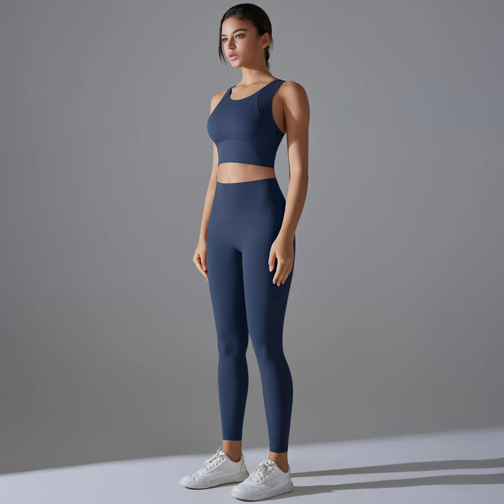 Yoga Set Women's Tracksuit/ Women Fitness Crop Top Shockproof Sports Bra/ Yoga Gym Running Pants/ Sportswear, Running, Fitness