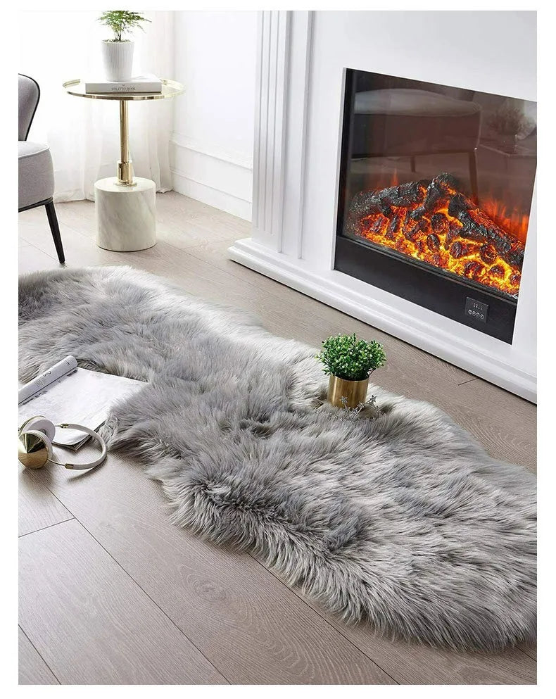 Imitation Sheepskin Carpet Fluffy Plush Rugs Luxury Fur Bedroom Bedside Carpet Living Room Sofa Area Rug Faux Wool Carpet