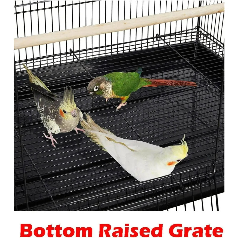 Aviary Breeding Cage for Finches, Parakeets, and Other Small Birds - 24 x 16 x 16 High in Black