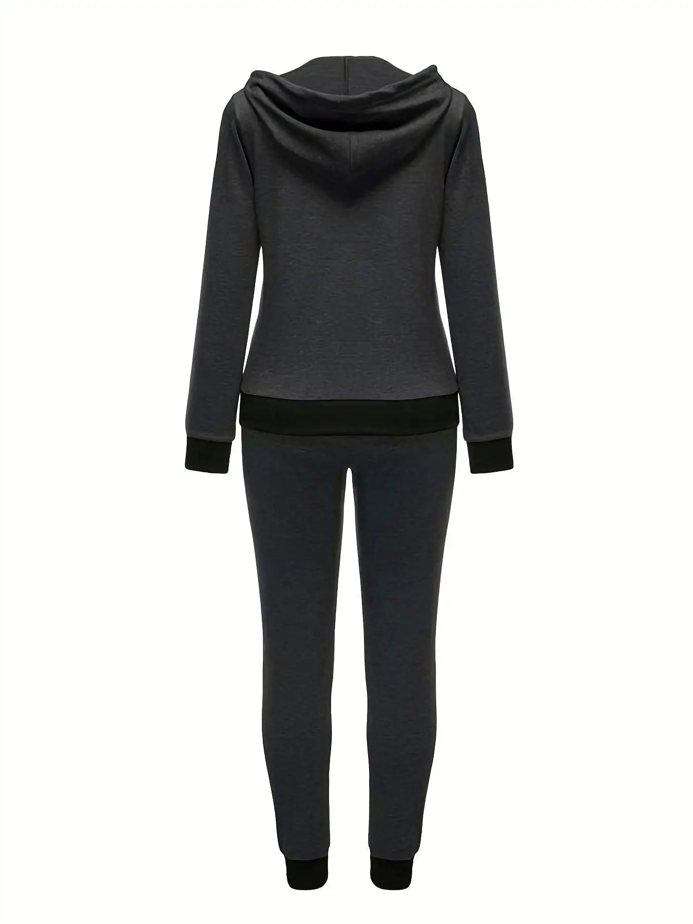 Plus Size Women's Fashionable Casual Hooded Top Set