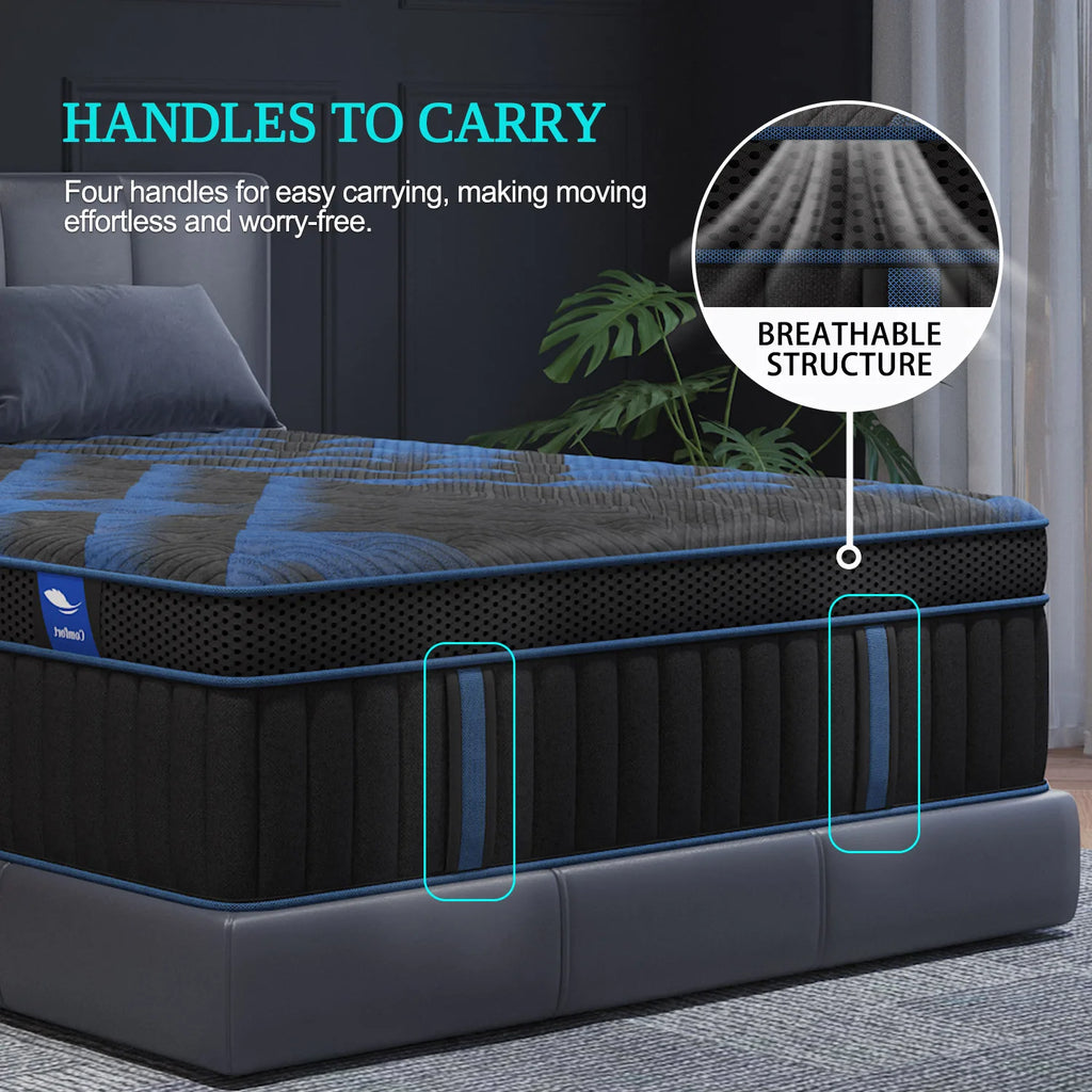 12"Gel Memory Foam Hybrid Pocket Spring Mattress/ Twin/ Full/ Queen/ King Bed Mattress In A Box, Medium Firm Motion Isolation