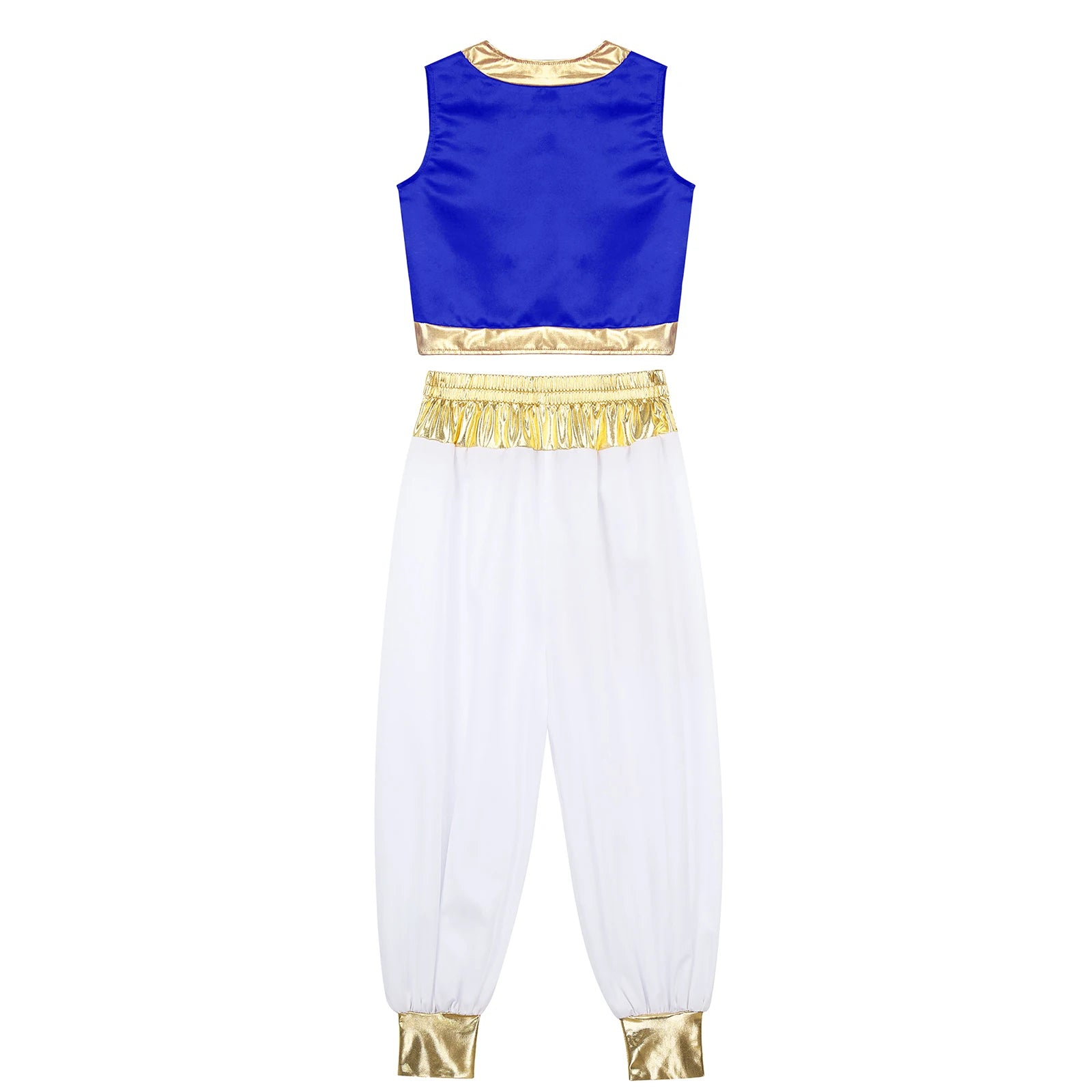 Boys Arabian Costume Arabian Prince Cosplay Dress Up Vest Waistcoat Harem Pants Suit for Halloween Carnival Stage Performance