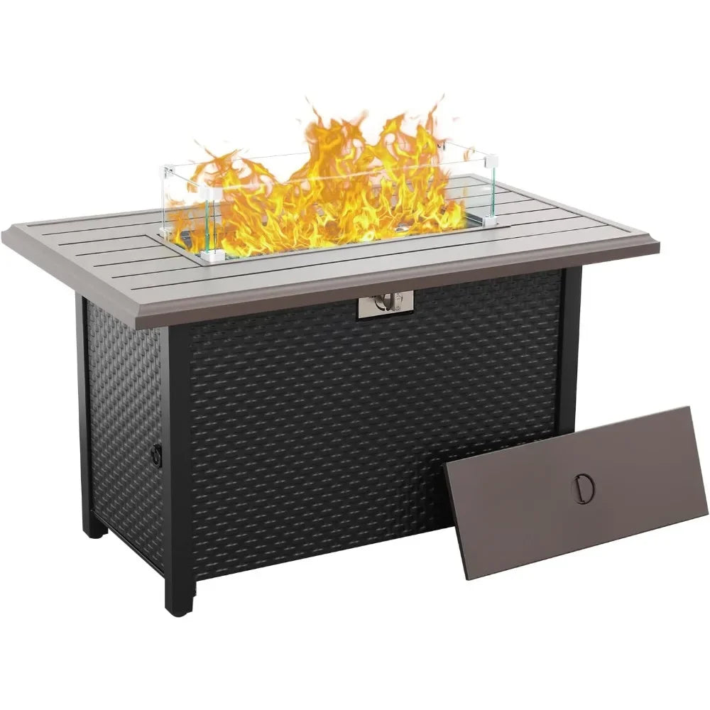 45 Inch Fire Table for Outside 60000 BTU Steel Gas Fire Pit Outdoor Fire Pit Table
