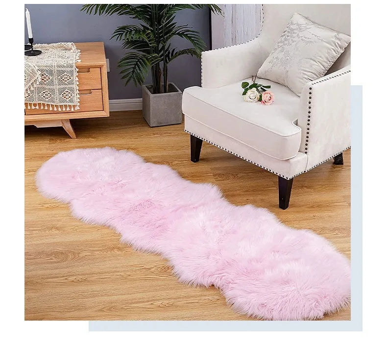 Imitation Sheepskin Carpet Fluffy Plush Rugs Luxury Fur Bedroom Bedside Carpet Living Room Sofa Area Rug Faux Wool Carpet