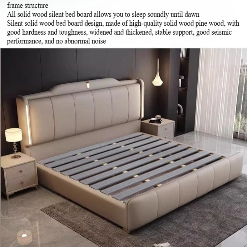 Double Bed Frame King Size Frame Headboard with 3 Drawer Storage
