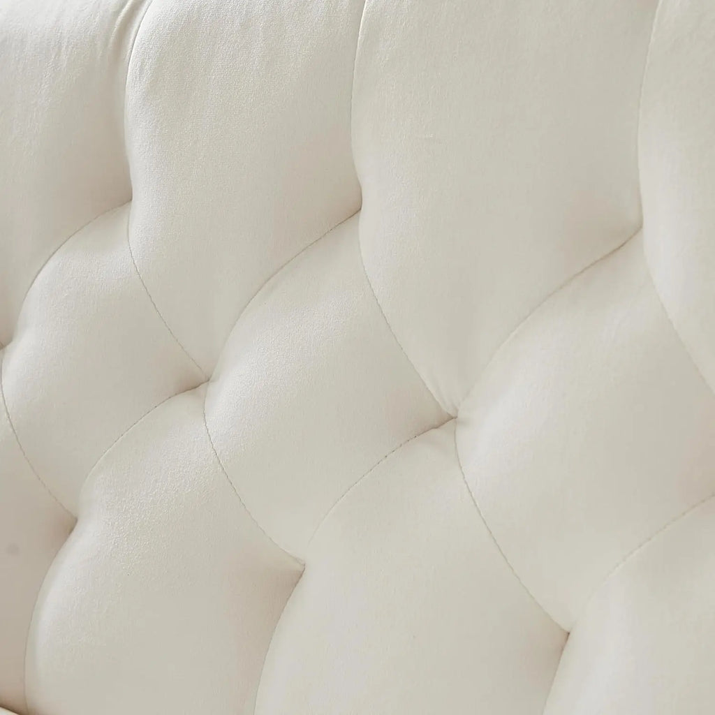 55-Inch Modern Velvet Loveseat Sofa with Gold Metal Legs & Side Pockets, Tufted Backrest, Perfect for Living Room, Bedroom