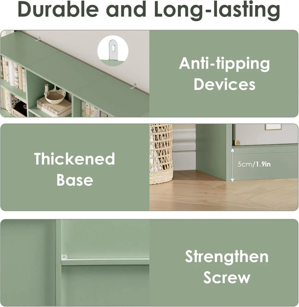 6 Tier Large Bookshelf, Triple Wide Bookcase with 17 Open Shelves, 74'' Tall for Living Room/ Home Office