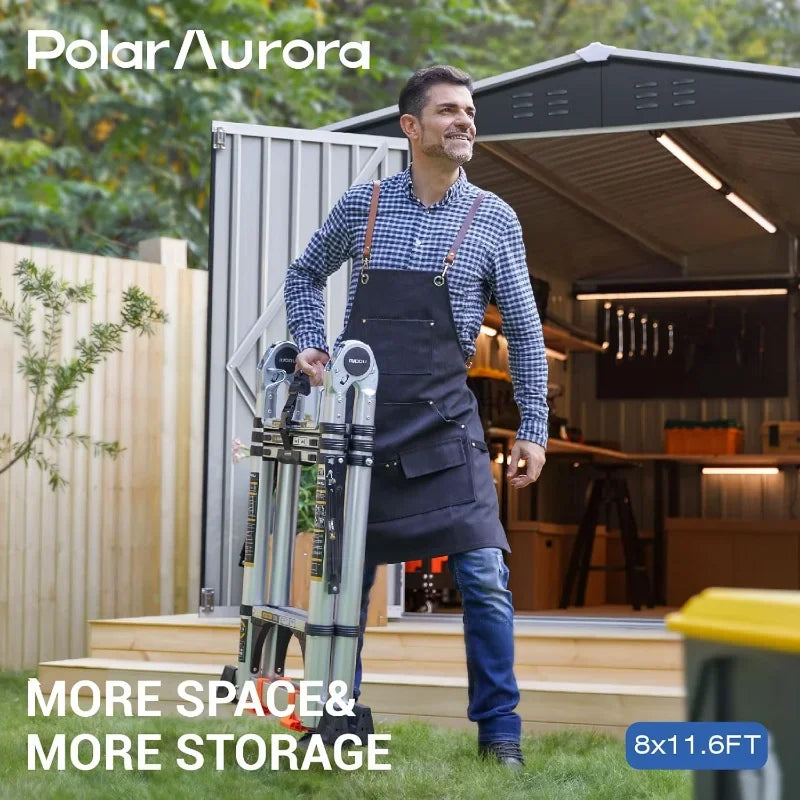 Outdoor Storage Shed, Metal Garden Shed with Updated Frame Structure, Tool Sheds for Backyard Garden, Patio, Lawn