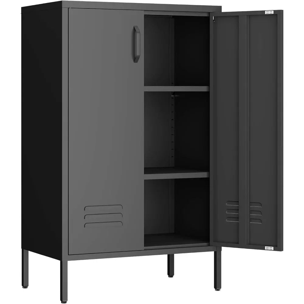 Metal Storage Cabinet,2 Door Locker Cabinet with Adjustable Shelves, Metal Cabinets with Doors, Shoe Cabinets for Living Room