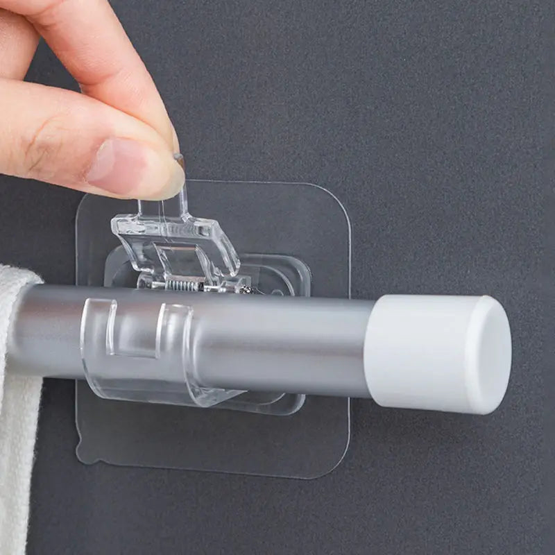 Set of 2/4/8 Self Adhesive Hooks Punch-Free Curtain Rod Clip/ Hook Window Curtains /Wall Hanging Holder/ Household Clamp/ Fixed Clip