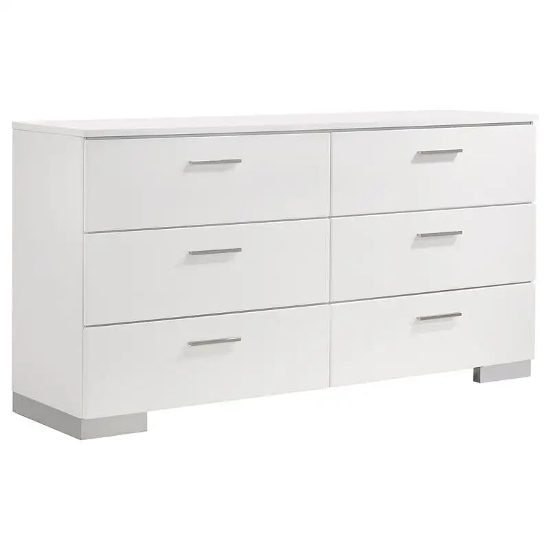 Queen Bedroom Set, 4-Piece, High Gloss, White