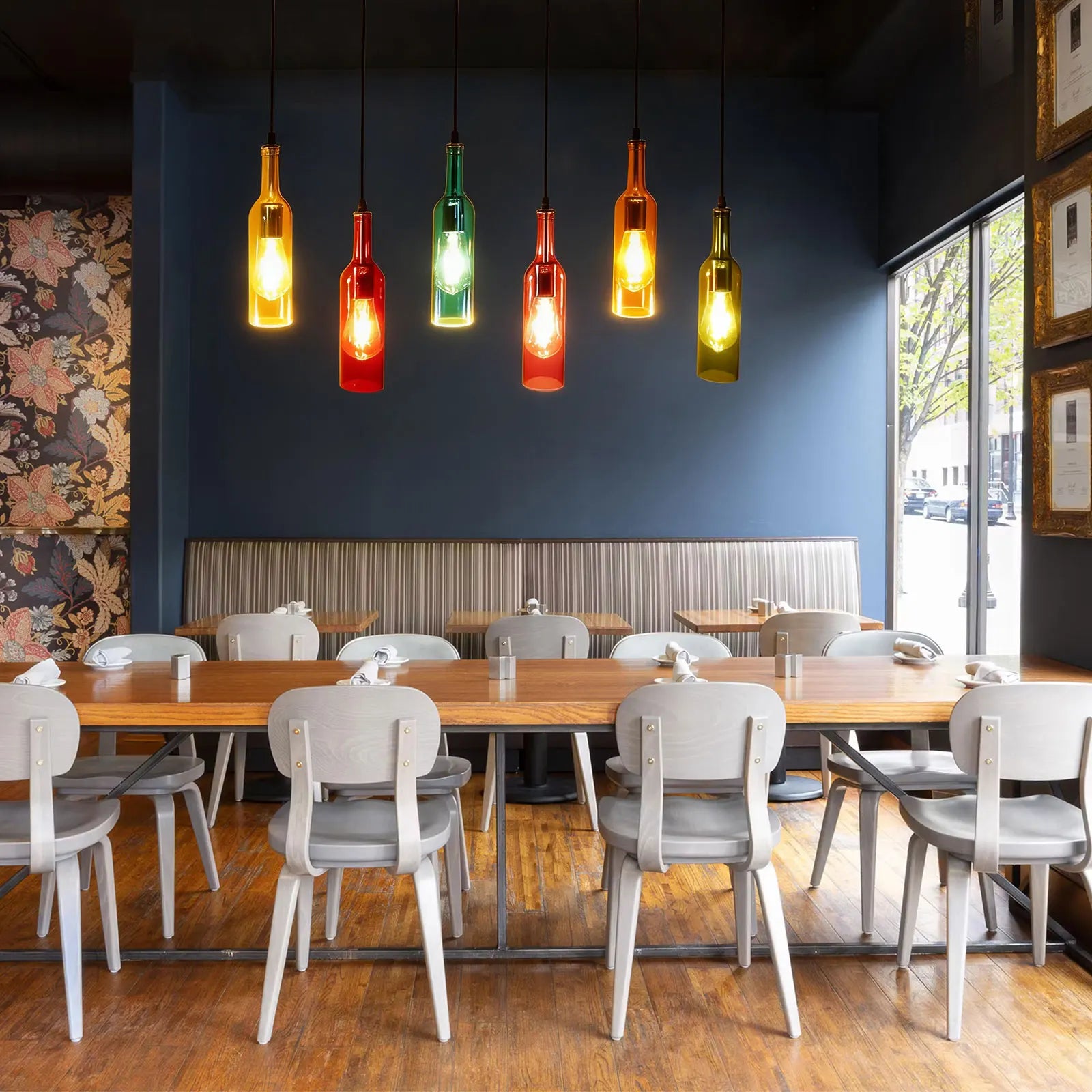 Ceiling Lights/ Pendant Lighting Fixture 6-Head/7-Head/10-Head Creative Glass Bottle Pendant Lamp