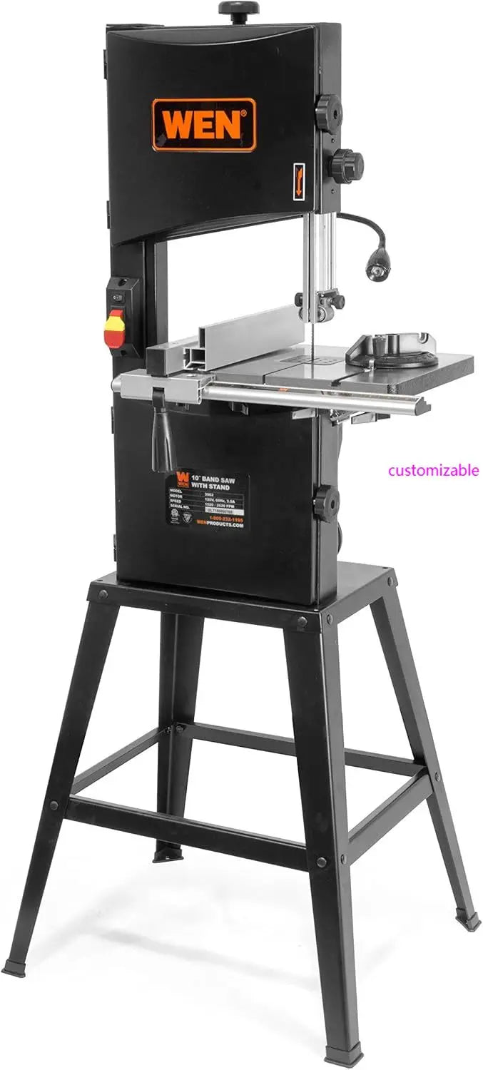 10-Inch 3.5-Amp Dual-Speed WEN Band Saw with Black Stand (BA3962)