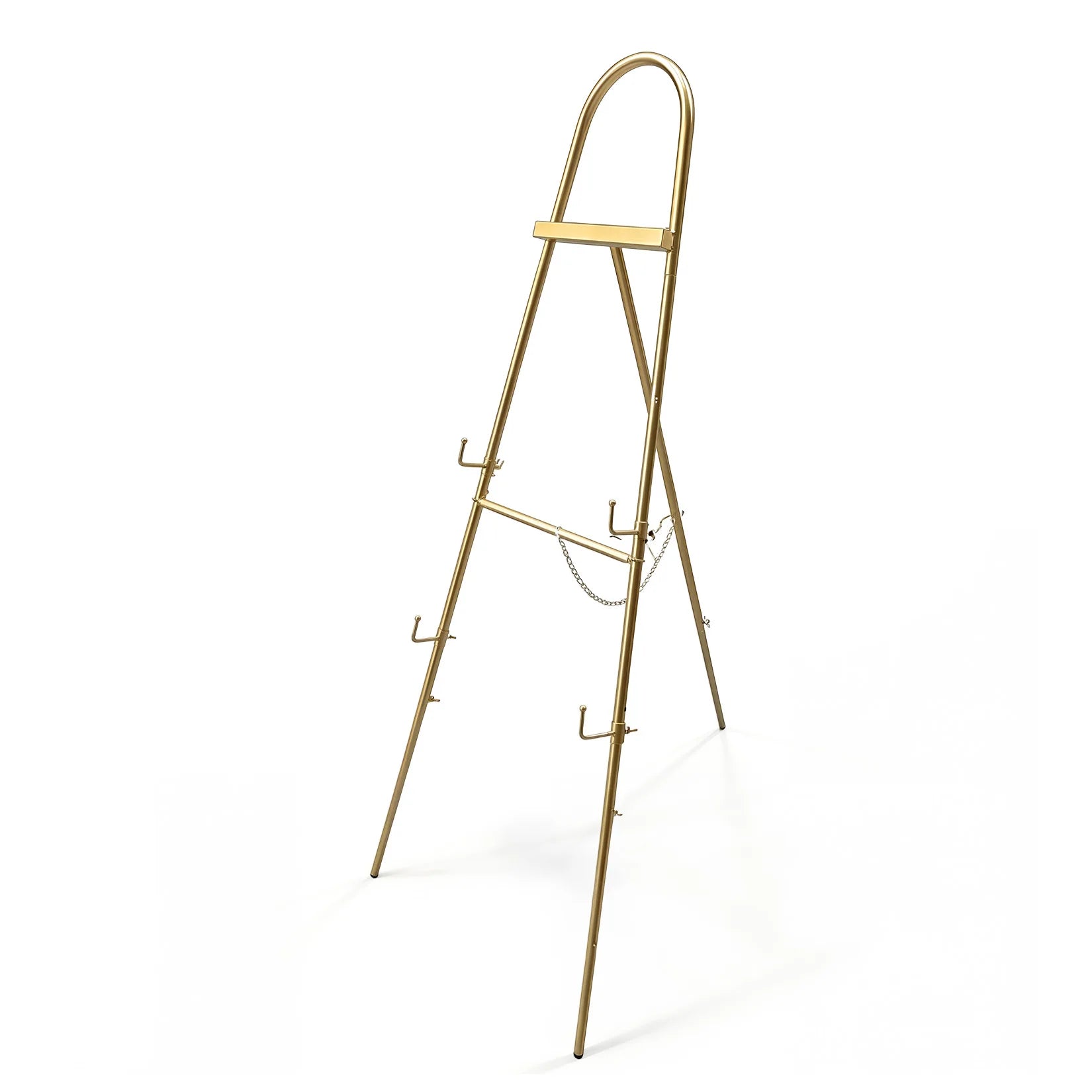Elegant Adjustable Gold Metal Easel Stand - Collapsible Tripod Display Rack for Signs, Posters, Mirrors, Art - Floor Standing Portable Exhibition Holder for Home, Parties & Events, Gold, 45×160cm
