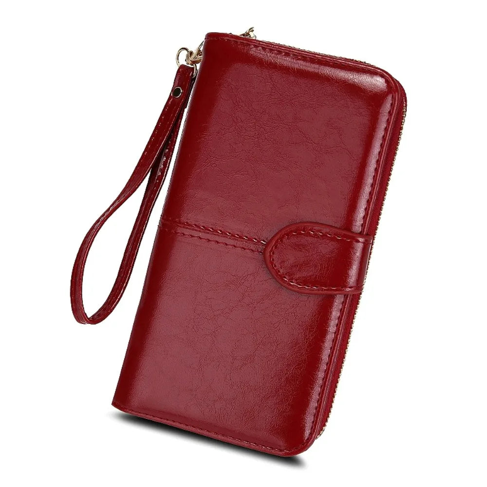 High Quality Women Wallet  Anti-Theft Leather Wallets For Woman/ Long Zipper Large Ladies Clutch Bag/ Female Purse Card Holder