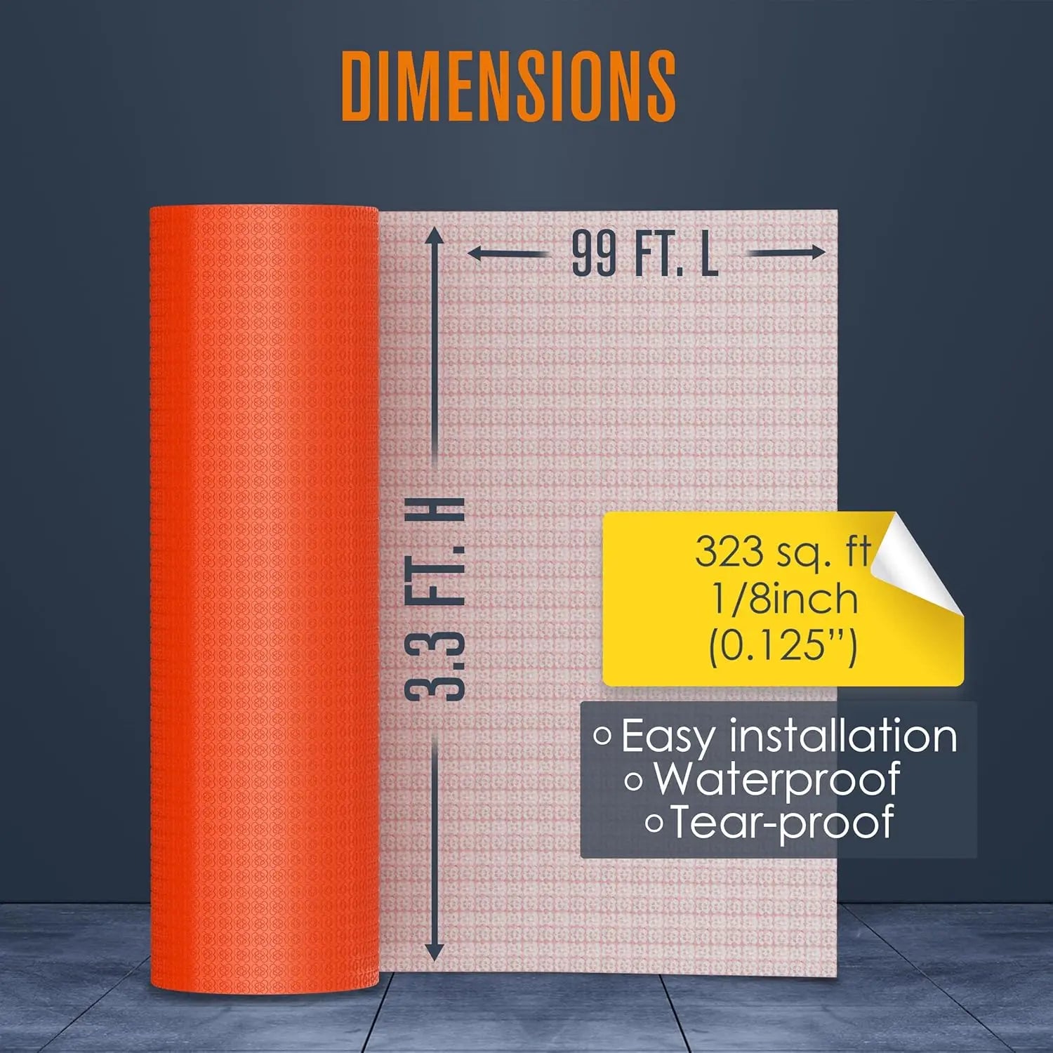 Decoupling Membrane for Tile Flooring - Anti-Fracture Underlayment for Floors