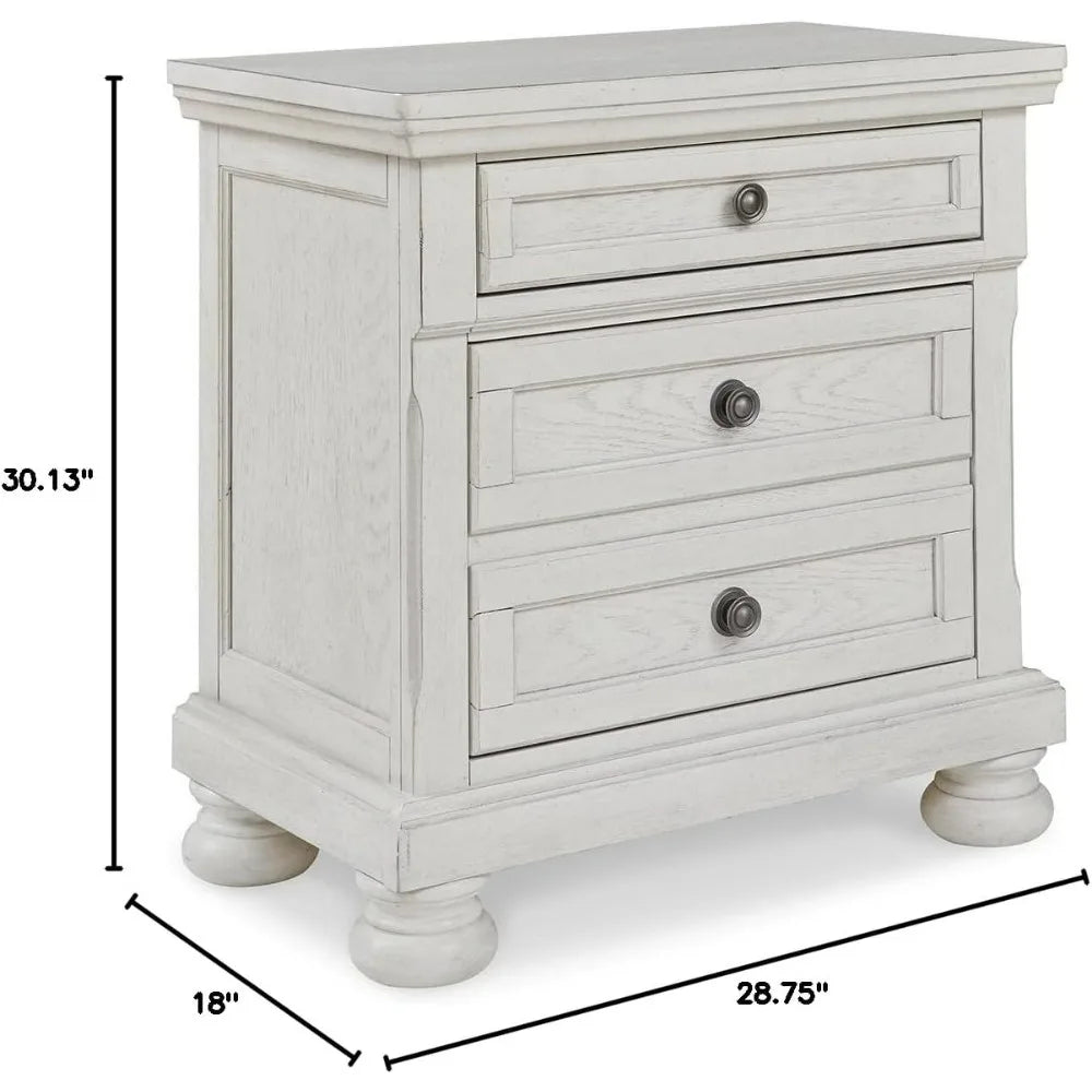 Classic White 2-Drawer Nightstand