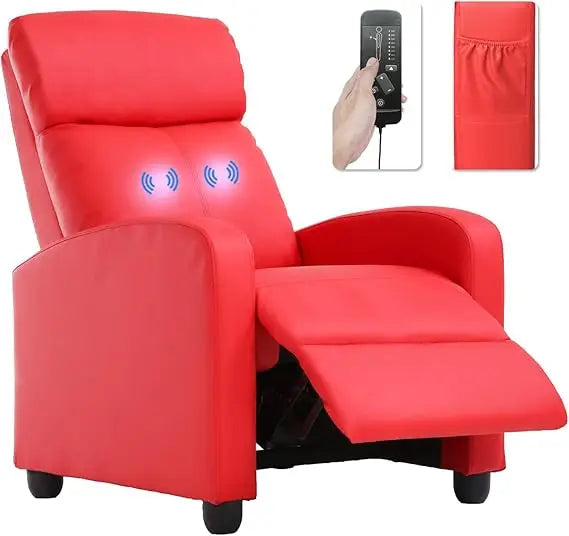 Recliner Chair for Living Room Massage Reading Sofa Home Theater Seating Modern Reclining Easy Lounge with PU Leather Padded Sea