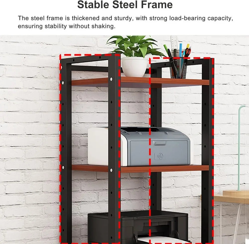 7-Tier Heavy Duty Audio Video Rack, Adjustable Shelves, 360° Wheels, HiFi Stereo Cabinet for Home Office