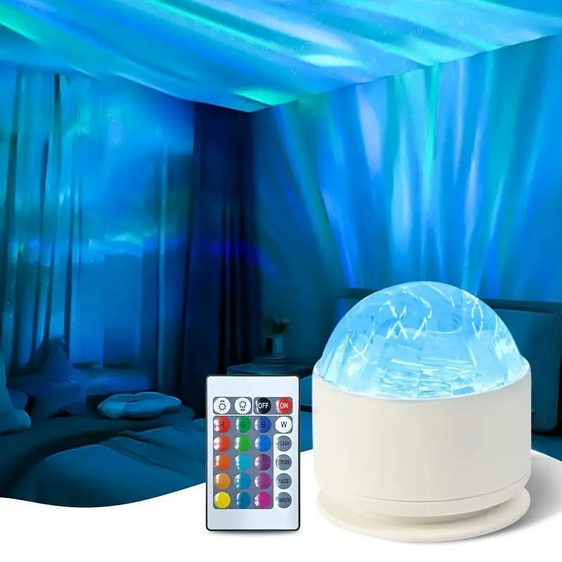 Starry Sky Galaxy Northern Aurora/Water Ripple LED Night Light/ 16 Color 360°Rotating RGB USB Lamp/ Remote Projector/ Ambient Light