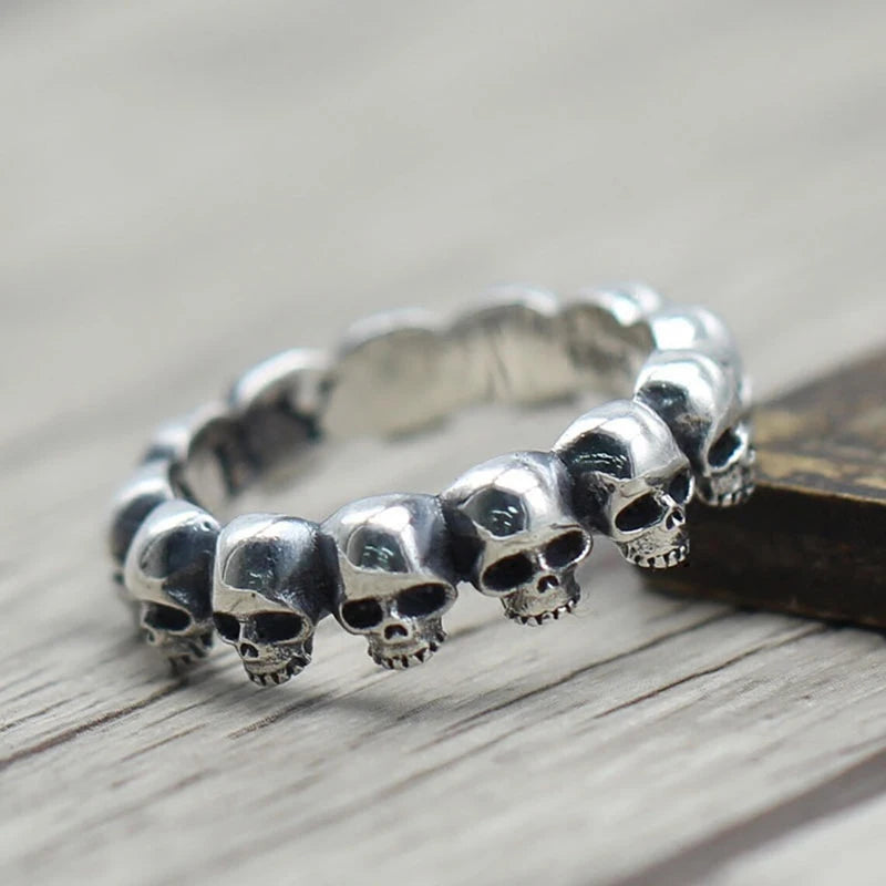 Huitan Punk Skull Ring for Men/Women Anti Metal Color Hip Hop Cool Finger Accessories Personality Gift Hot Jewelry