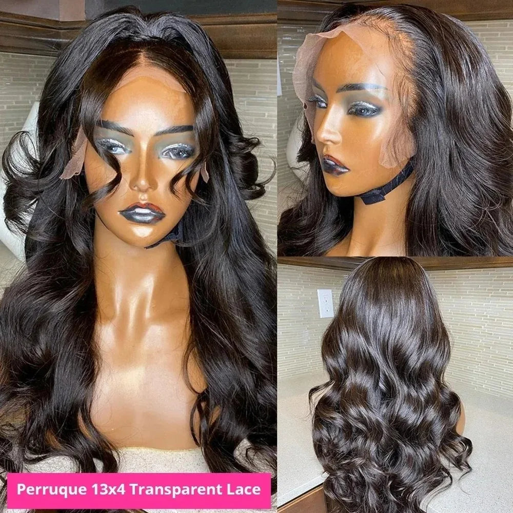 40 46Inch Body Wave Wigs Human Hair 13x6 13x4 HD Lace Frontal 100% Human Hair Wig For Black Women 250 Density Lace Closure Wigs