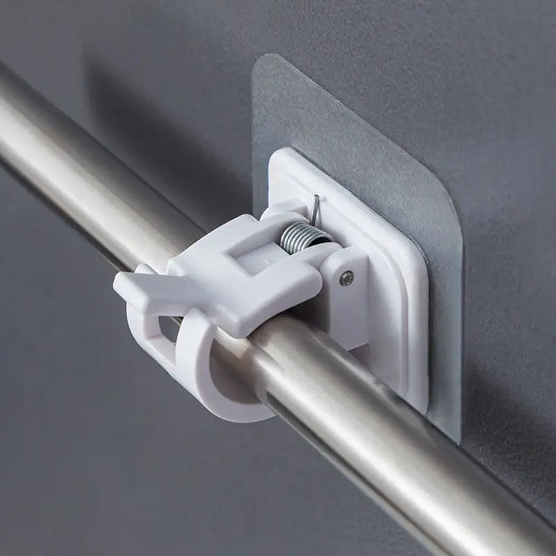 Set of 2/4/8 Self Adhesive Hooks Punch-Free Curtain Rod Clip/ Hook Window Curtains /Wall Hanging Holder/ Household Clamp/ Fixed Clip
