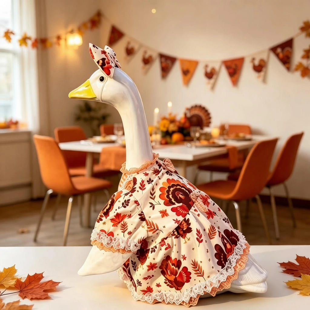 Porch Goose Outfit Outfit Maple Leaf Goose Dress With Goose Thanksgiving Outfit Maple Leaf Print Professional