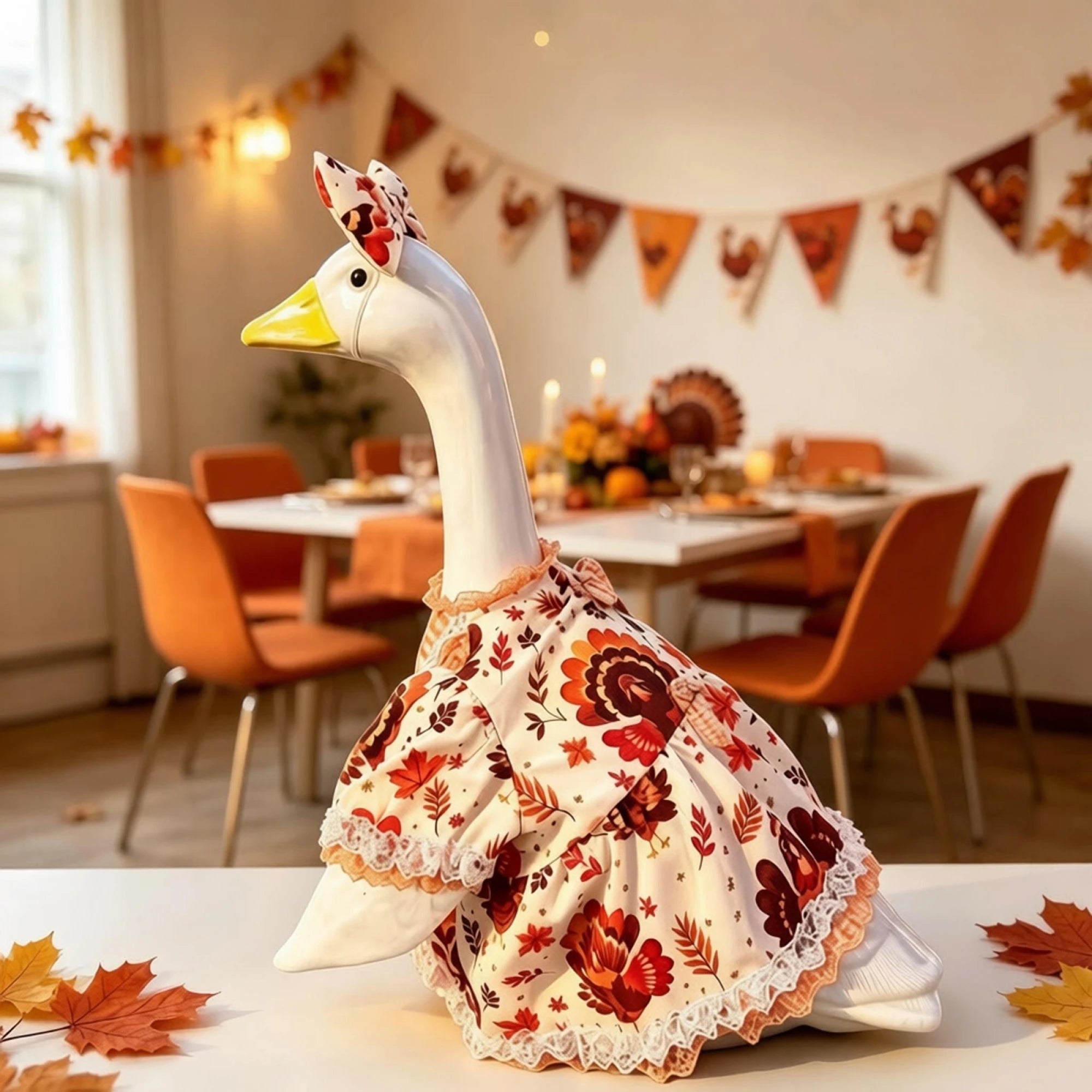 Porch Goose Outfit Outfit Maple Leaf Goose Dress With Goose Thanksgiving Outfit Maple Leaf Print Professional