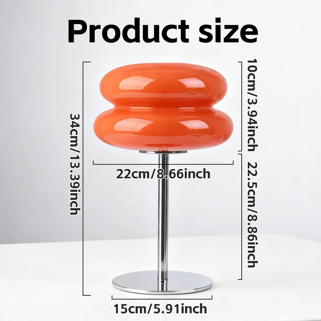 Macaron Glass Table Lamp /Trichromatic Dimming Living Room Atmosphere / Night Light/ Girl Bedroom/ Bedside Decor
