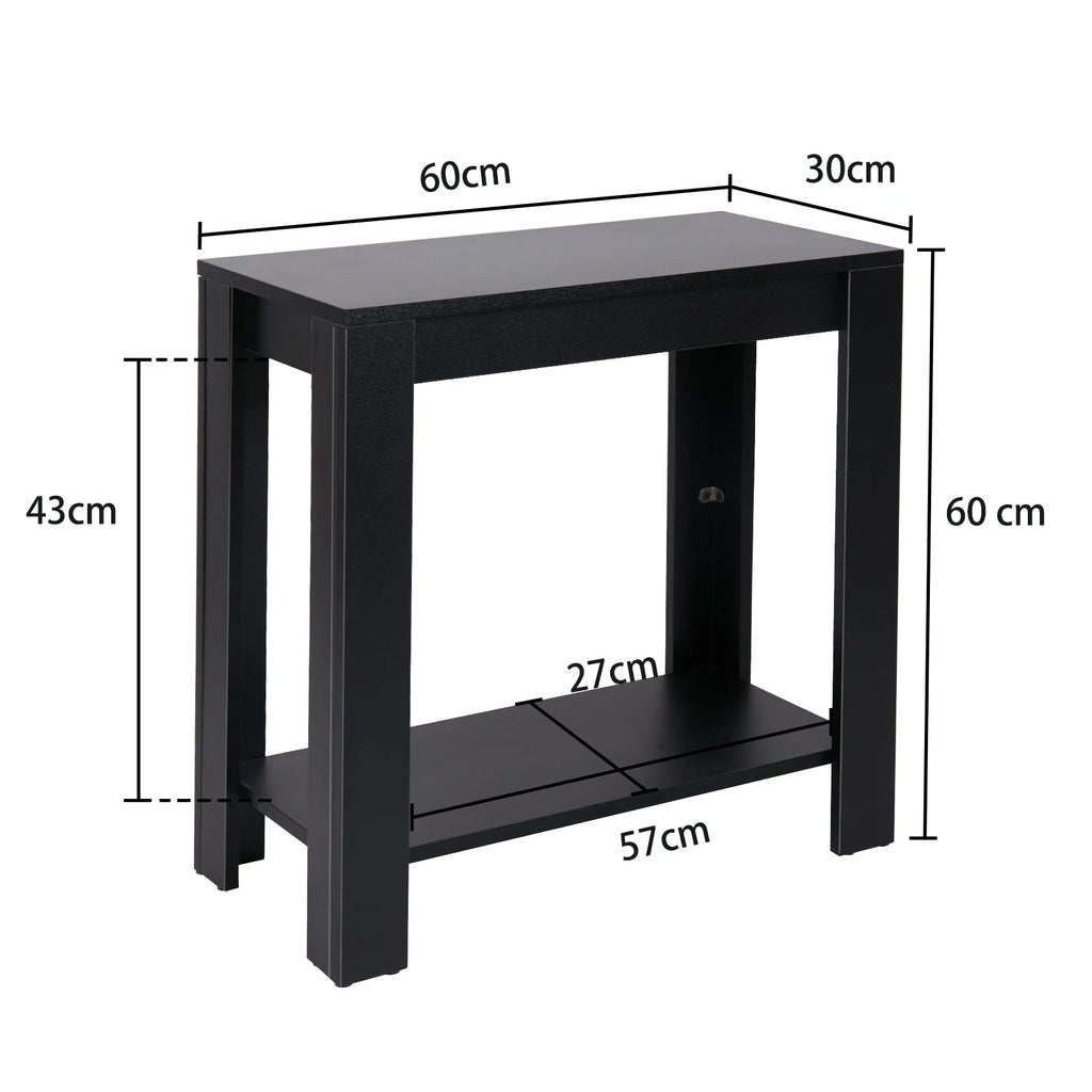 Narrow Sofa Side Table with 2-Tier Open Storage Spaces/ Modern Living Room/ Offices/ End Table Nightstand for Bedroom