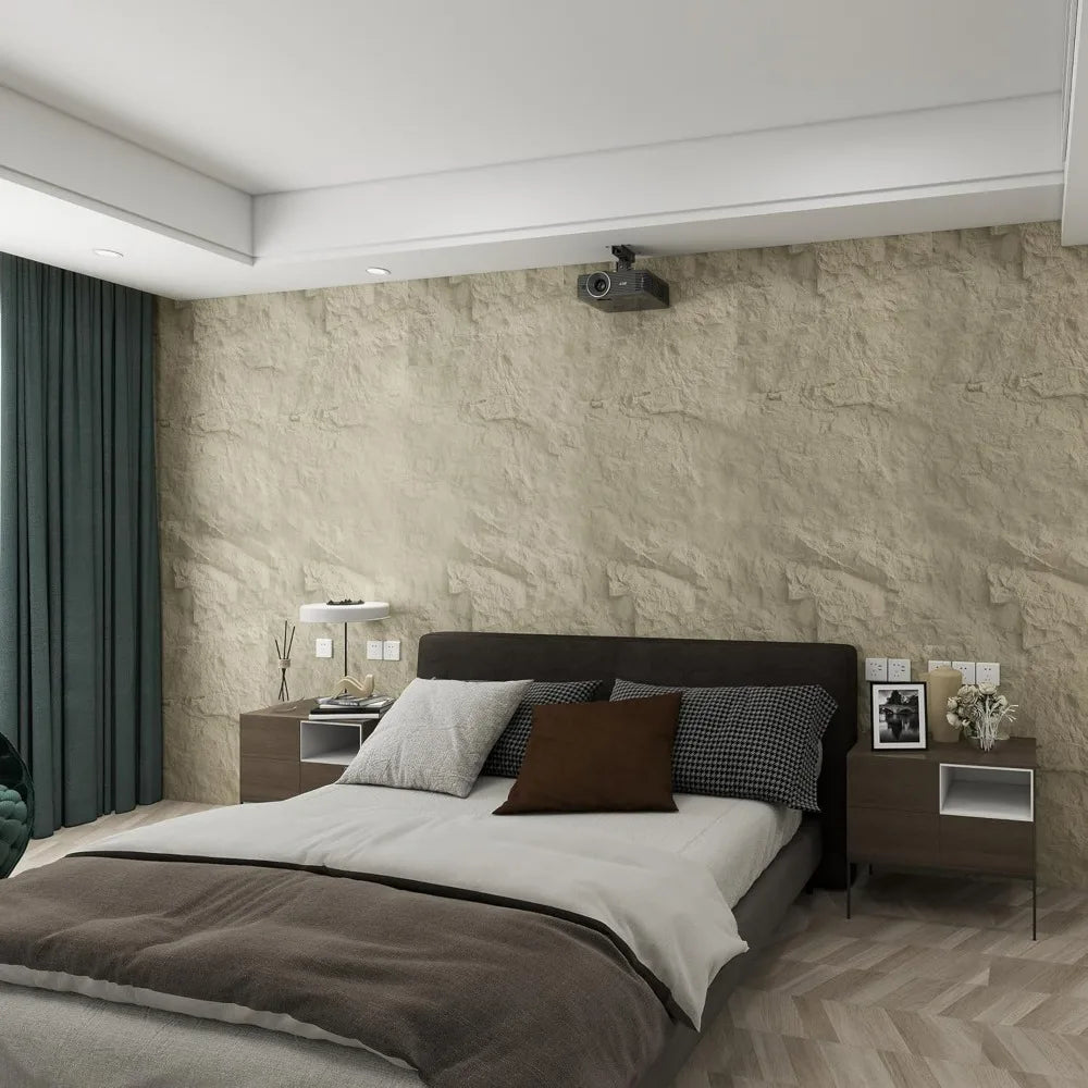 3D Faux Stone Wall Panels - 3 Pack Wainscoting for Interior Decor, Waterproof Covering, 47.24 Inch