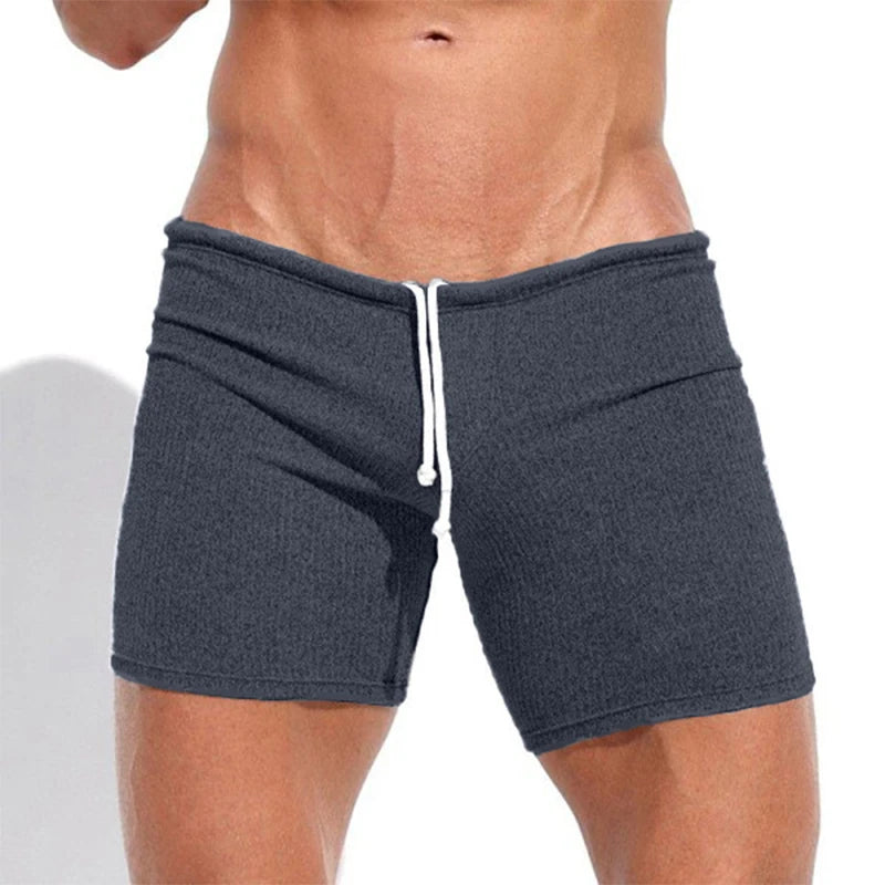 Men's Summer Solid Shorts/ Breathable High Elasticity Drawstring Pants/ Loose and Versatile Basic Style Fitness Running Shorts/ Beach Surfing Vacation Casual Swimsuit
