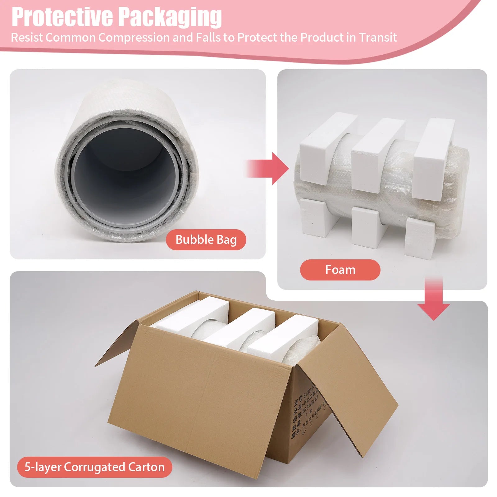 3 Pcs Cylinder Pedestal Stands Cake Cylinder Stands White Elegant Pedestal Display Rack for Parties and Events 19.68inch/21.65inch/23.62inch