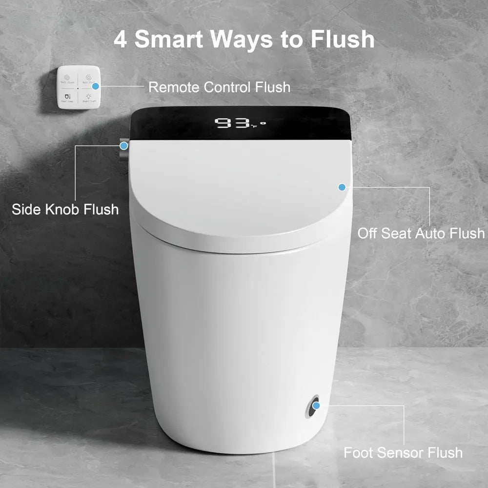 Smart Toilet with Heated Seat, Auto Flush, Dual Flush 0.8/1 GPF, Night Light, ManualSoft Close Seat & Lid