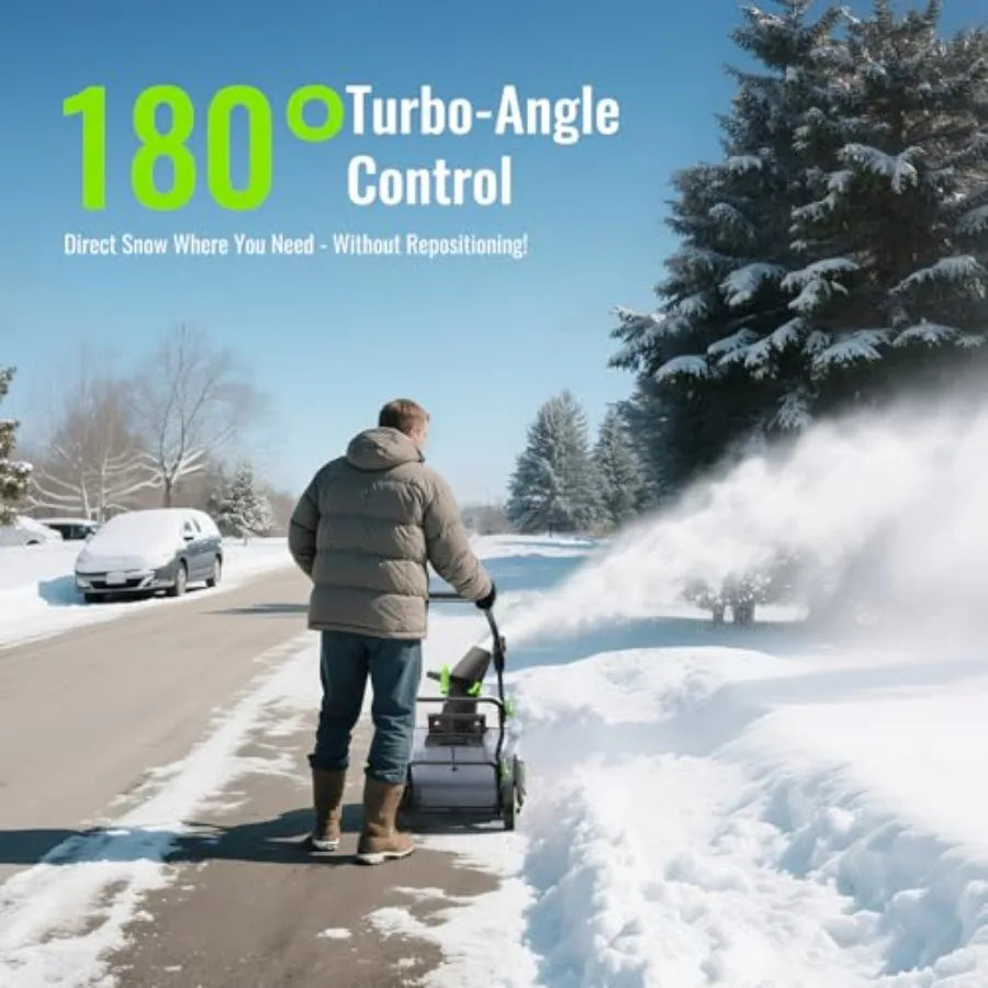 Cordless Snow Blower/ Electric Snow Thrower /19 Inch /40V 4.0Ah Battery Powered Snow Removal /1500W Brushless Motor 25FT Throw Distance