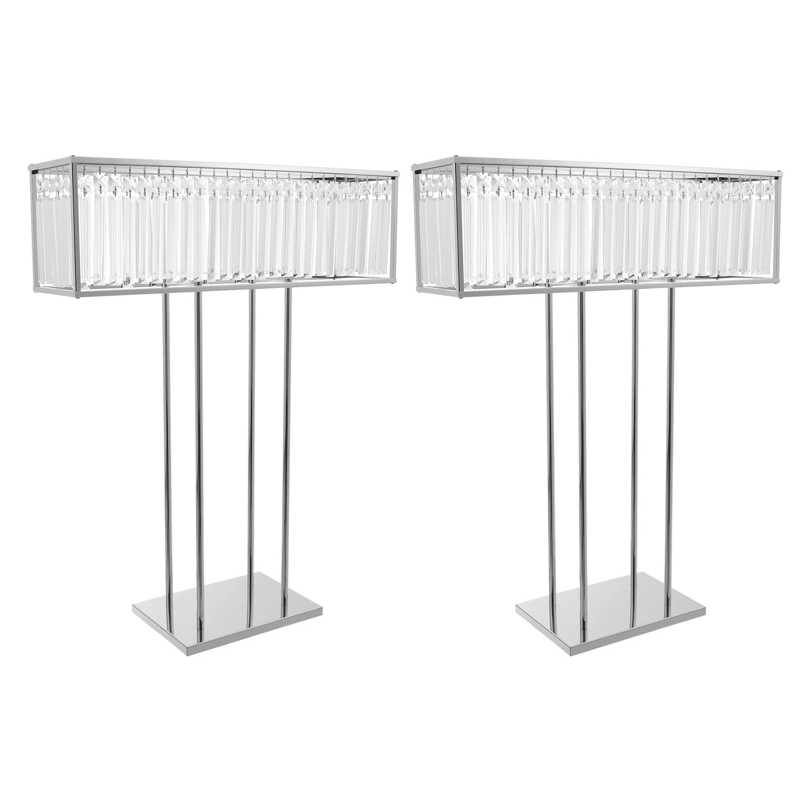 2Packs Square Crystal Flower Stands, Crystal Flowers Display Rack Silver 70*90cm Decoration Freestanding/Tabletop for Wedding