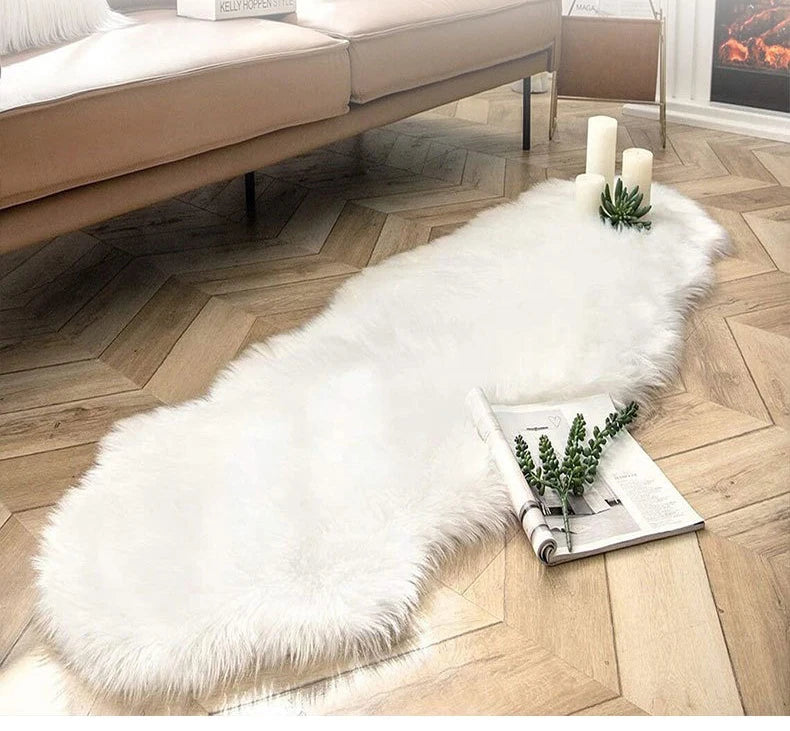 Imitation Sheepskin Carpet Fluffy Plush Rugs Luxury Fur Bedroom Bedside Carpet Living Room Sofa Area Rug Faux Wool Carpet