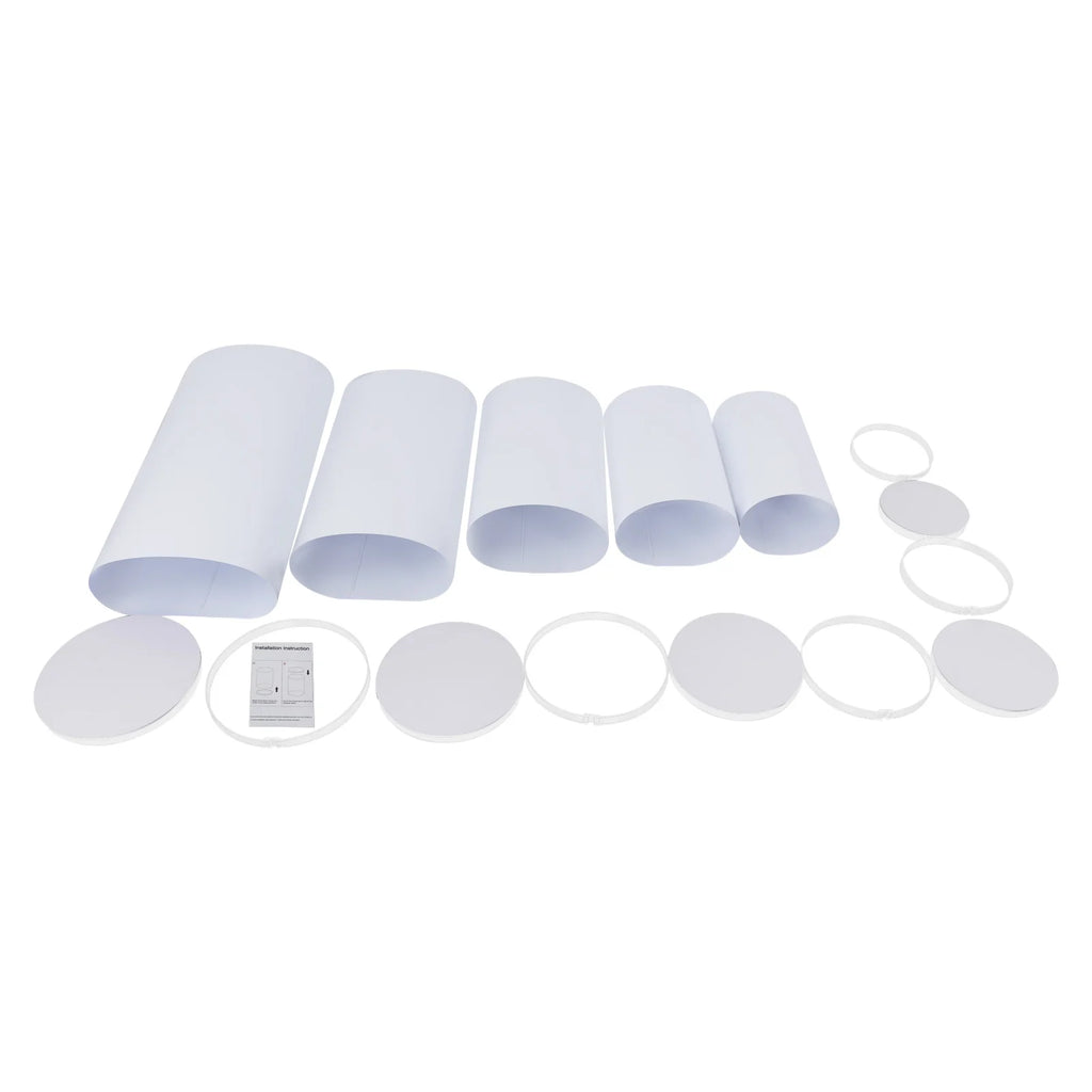 5PCS Round Cylinder Dessert Cake Ornament Table White PVC Round Cylinder Pedestal Stand  Cake Display Stand for Party Wedding