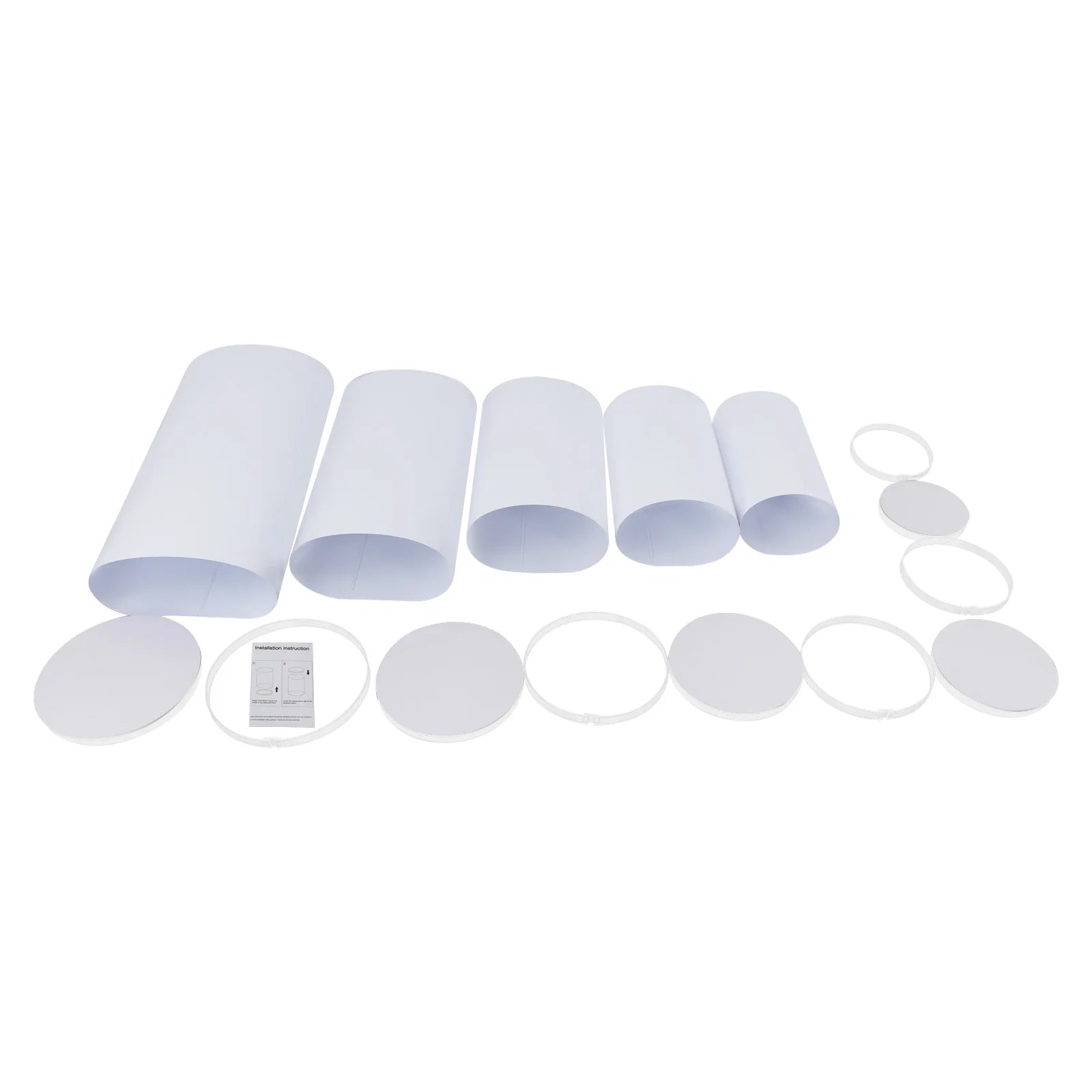 5PCS Round Cylinder Dessert Cake Ornament Table White PVC Round Cylinder Pedestal Stand  Cake Display Stand for Party Wedding