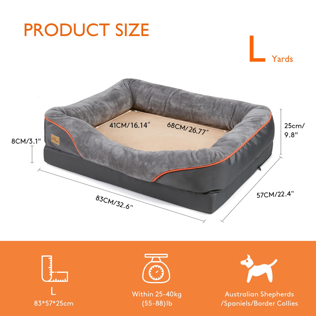 Large Dog Bed Soft/ Comfortable Anti Allergy Warm Fleece Removable Washable Cover Pet Bed/ Waterproof