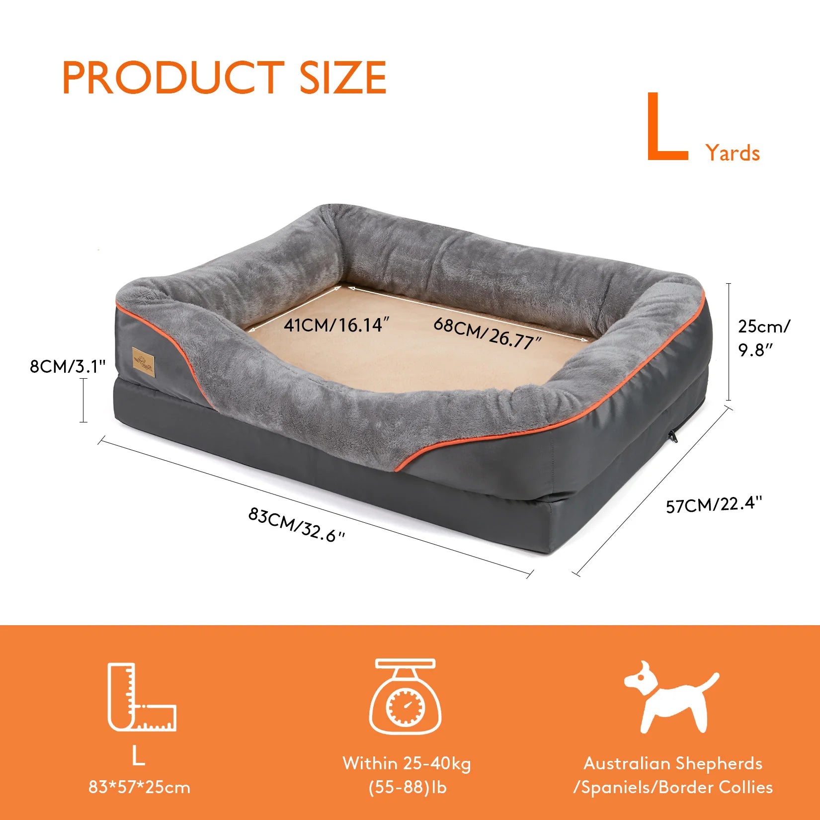 Large Dog Bed Soft/ Comfortable Anti Allergy Warm Fleece Removable Washable Cover Pet Bed/ Waterproof