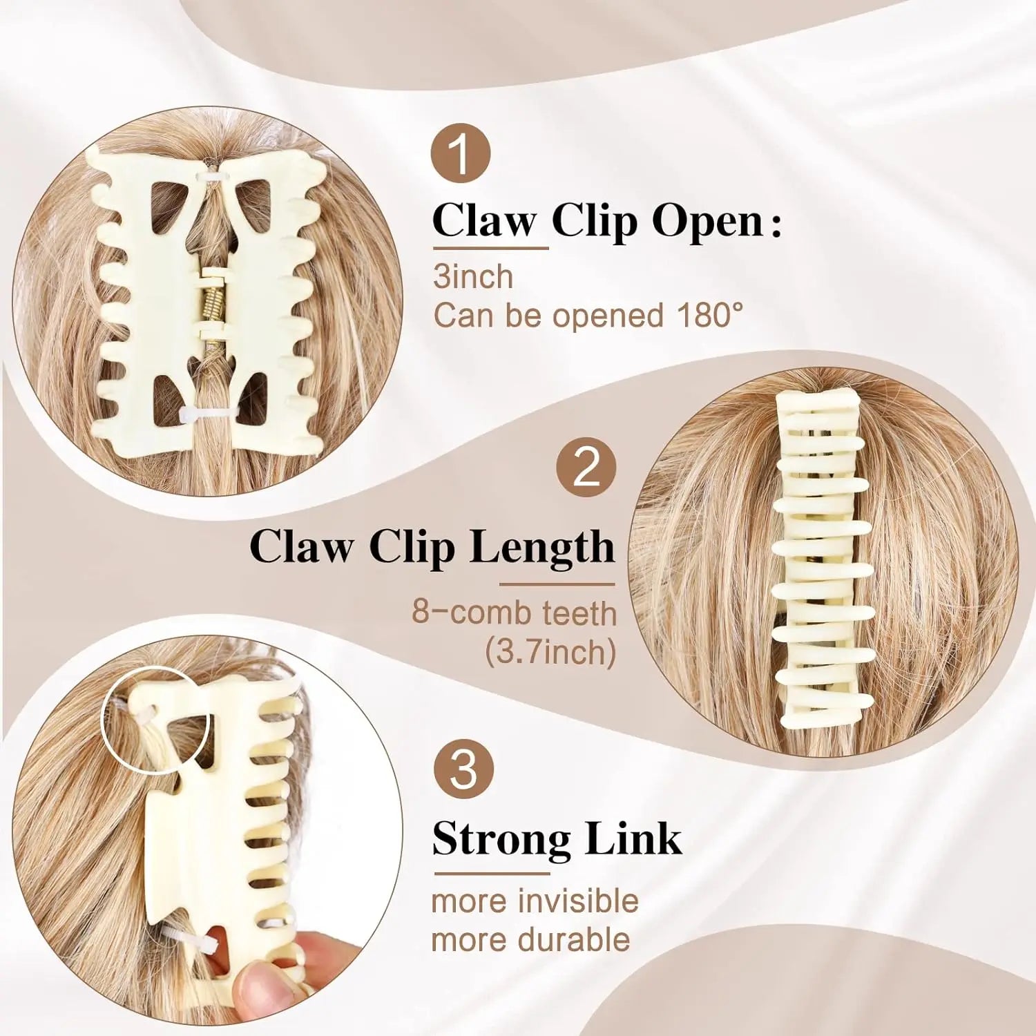 Synthetic Claw Clip Hair Bun Straight Chignon Bun Ponytail Hair Extensions Tousled Updo Hair Buns Claw Clip Ponytail Hairpice
