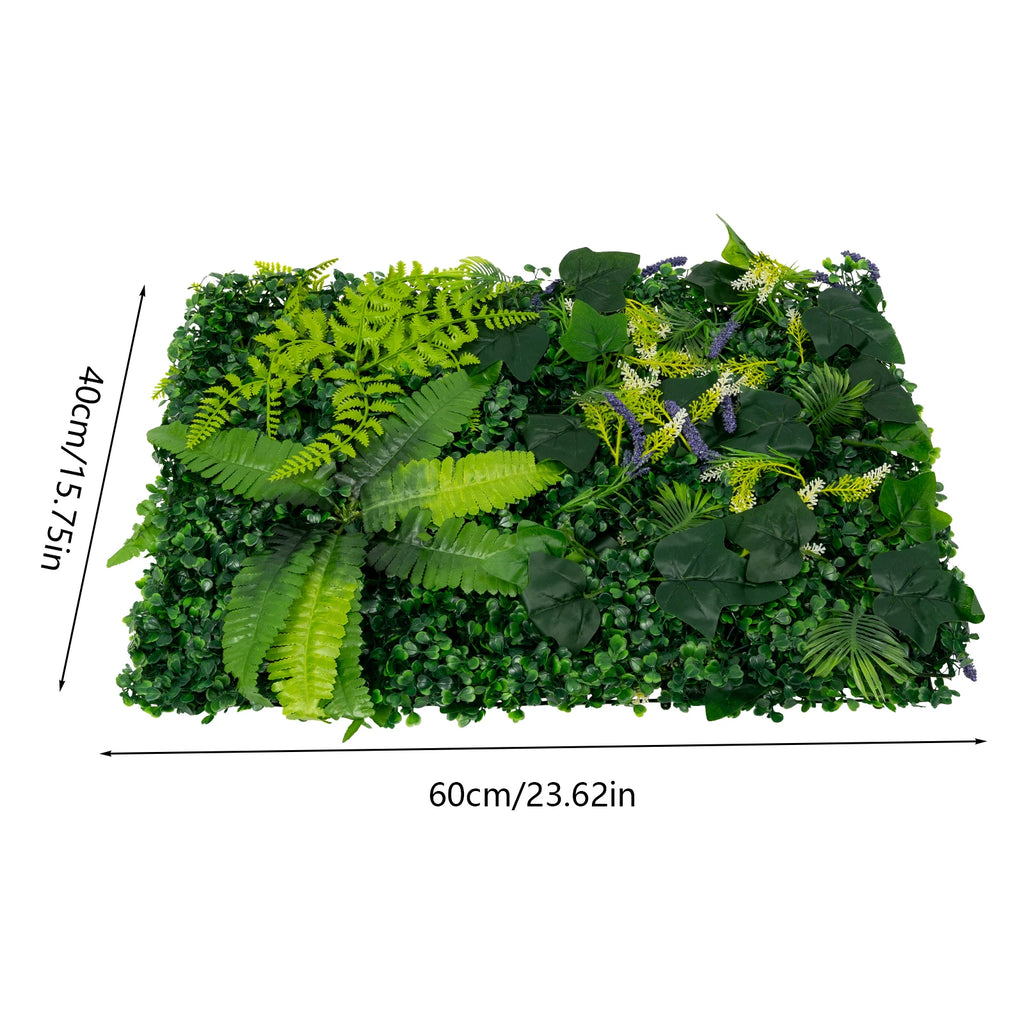 6 Pack Artificial Greenery Wall 60x40cm Faux Plant Panel for Garden Balcony Porch Wedding Party Indoor Outdoor Decoration