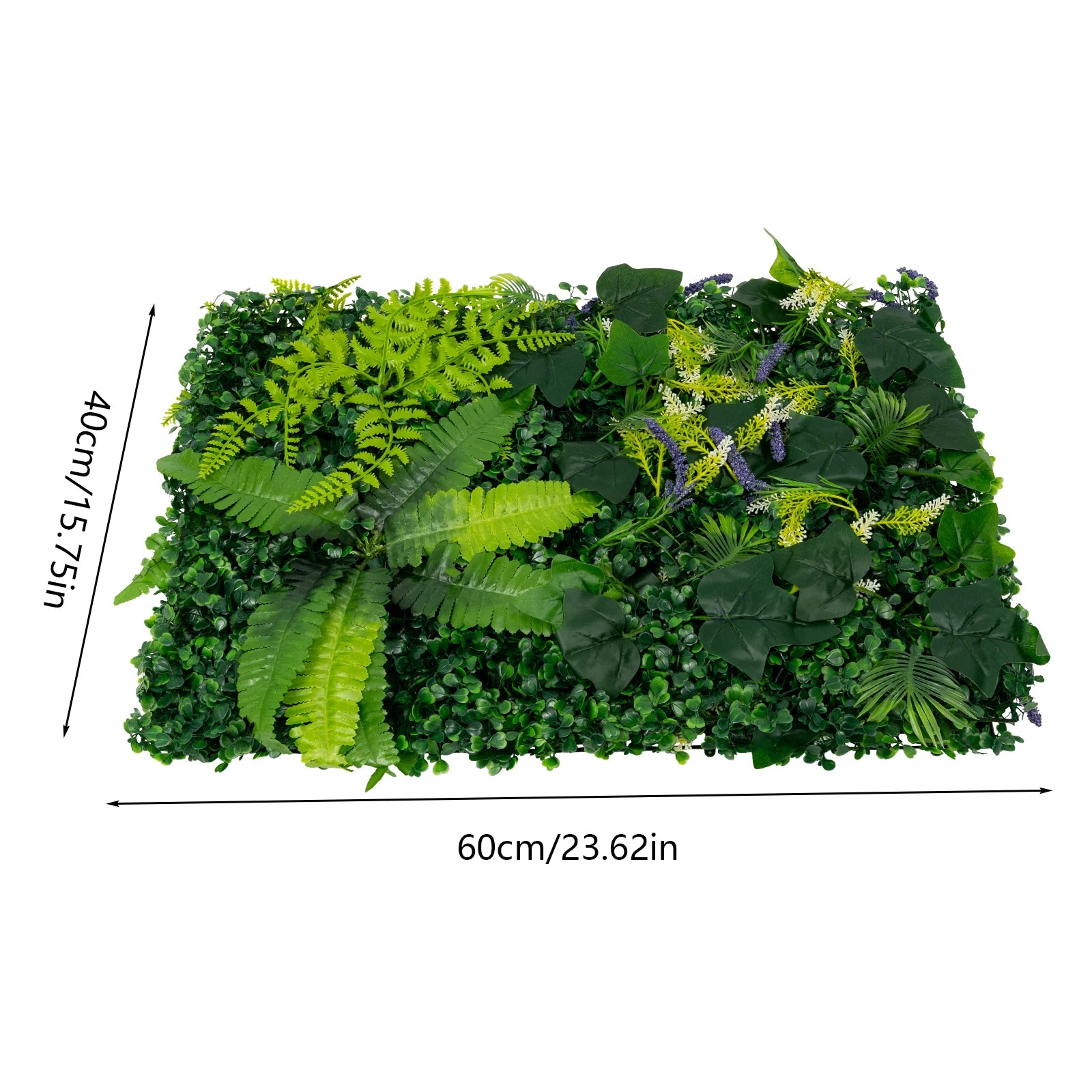 6 Pack Artificial Greenery Wall 60x40cm Faux Plant Panel for Garden Balcony Porch Wedding Party Indoor Outdoor Decoration