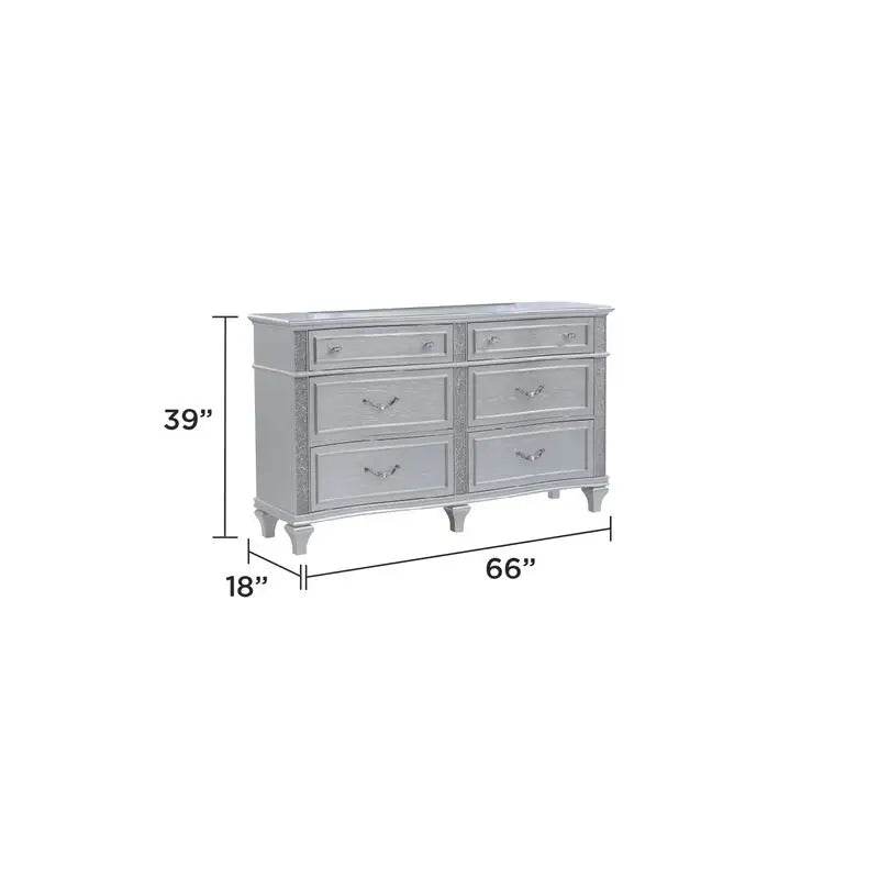 King 5PC Bedroom Set with Upholstered LED Headboard