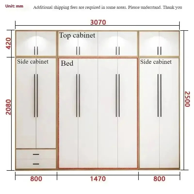 Full Murphy Bed with Closet Organizer with Drawers Full Size Bed Space-Saving Sleeping Arrangement for Multipurpose Room